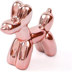 Ceramic Balloon Dog Statue Modern Balloon Dog Figurine for Living Room Decor